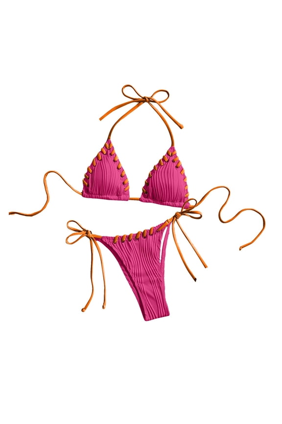 Bikini Sets for Women Halter String Triangle Bathing Suit Tie Side String Cheeky Swim Suits