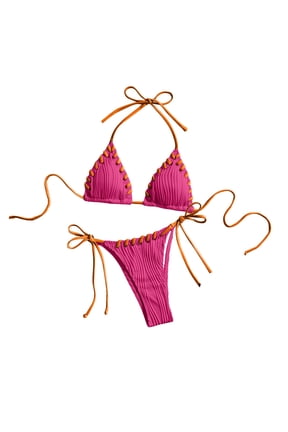 Bikini Sets for Women Halter String Triangle Bathing Suit Tie Side String Cheeky Swim Suits