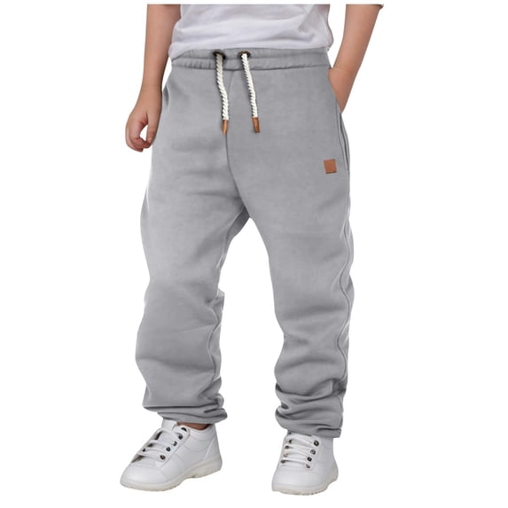Ynynloco Boy's Casual Sweatpants Elastic Waist Wide Leg Pants | Pull On Elastic Waist Baggy Relaxed Fit, for School Sport Daily