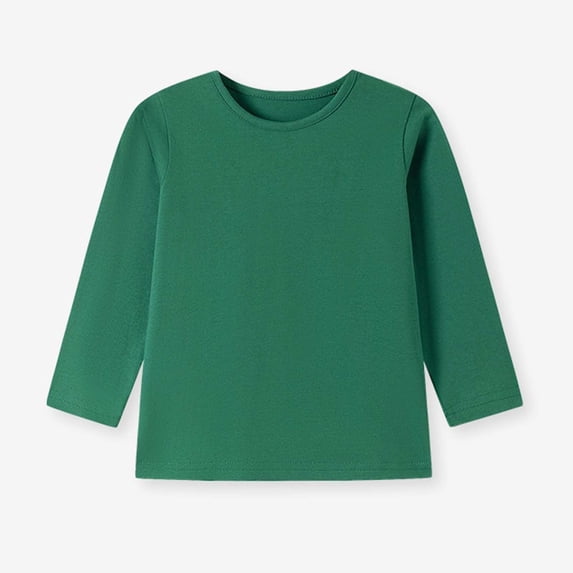 Ynynloco Boys 100%Cotton T Shirts Long Sleeve Shirts Crewneck T-Shirts Kids Basic Soft Long Sleeve Tees Top 1-9 Years