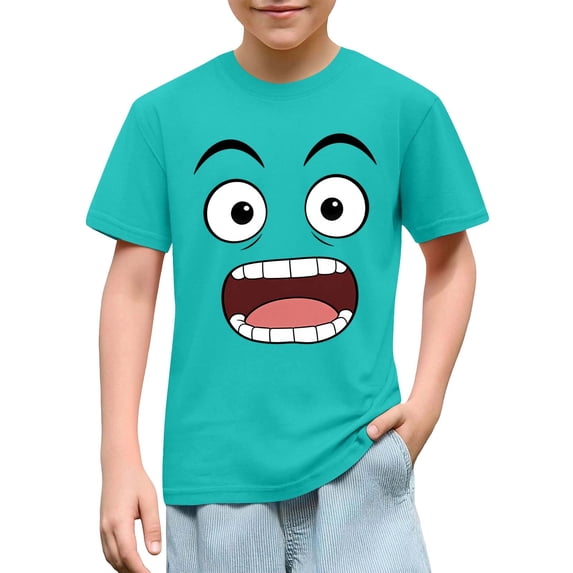 Ynynloco Boys Girls Kids Tee Shirts Funny Print Shirt for Kids Graphic Short Sleeve Crewneck T-Shirts Tee Tops