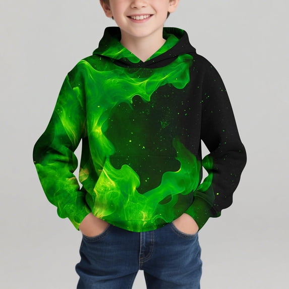 Ynynloco Boys Hoodies 3D Graphic Size 4-14 Years Pullover Hooded Sweatshirt Casual Long Sleeve Lightweight Kids Patchwork Fashion Clothes