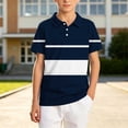 thumbnail image 1 of Ynynloco Boys Short Sleeve Pique Shirts Kids Color Block School Uniform Golf Shirt Tops 5-15 Years, 1 of 8