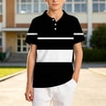 thumbnail image 1 of Ynynloco Boys Short Sleeve Pique Shirts Kids Color Block School Uniform Golf Shirt Tops 5-15 Years, 1 of 8