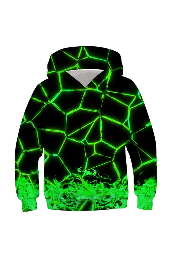 Boys Tech-Style Cool Hoodies 3D Print Hoodie for Teens Boys Casual Crew Neck Pullover Sweatshirt for Boys