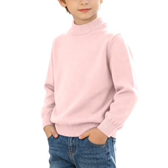 Ynynloco Boys and Girls Turtleneck Sweater Kids Fashion Long Sleeve Knit Cotton Pullover Sweaters 12Months-12Years