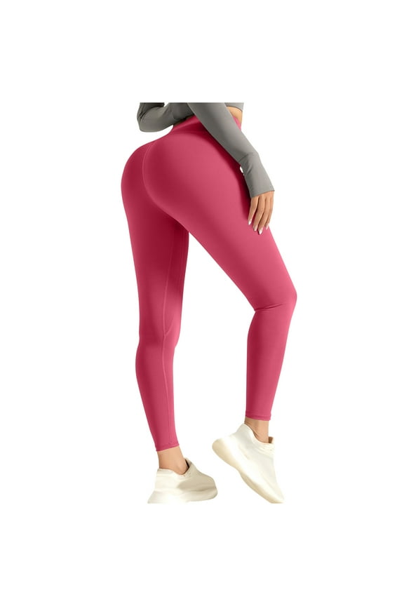 Buff Lifting Solid Color Women Leggings Tummy Control High Waisted Soft Stretch Yoga Pants Running Gym Athletic Leggings