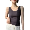 thumbnail image 1 of Ynynloco Camisole Tops for Women Crew Neck Slim Fit Off Shoulder Tank Tops Solid Color Summer Basic Comfy Casual Vest, 1 of 6