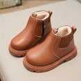 thumbnail image 1 of Ynynloco Children's Fashionable and Solid Color Cute Winter Fleece-lined Snow Boots for Girls British Style Infants, 1 of 4