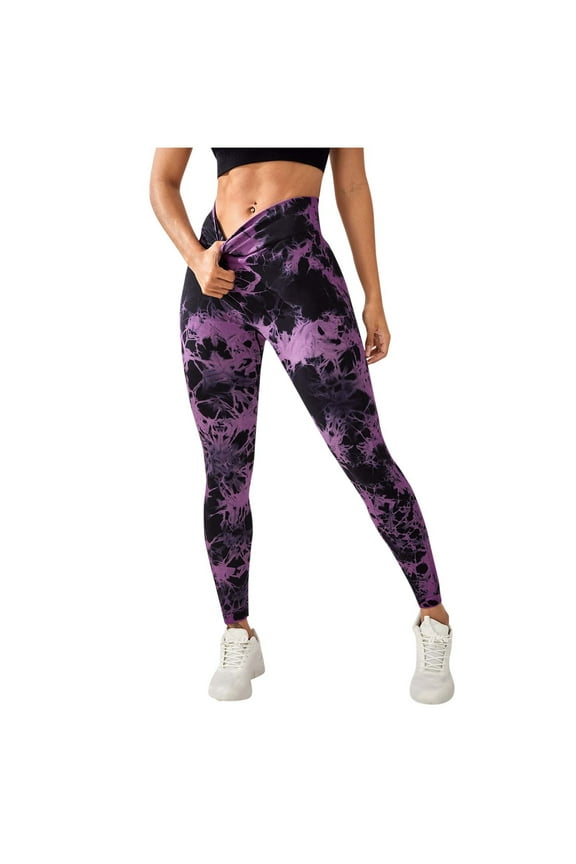 Compression Leggings for Women Fashion Tie Dye High Waisted Buff Lifting Tummy Control Leggings Athletic Workout Running Gym Yoga Pants