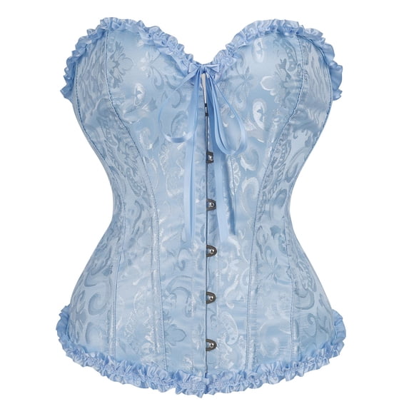 Ynynloco Corset Tops for Women Overbust Body Shaper Bustier Corsets , Lace Waist Push Up Bodysuit