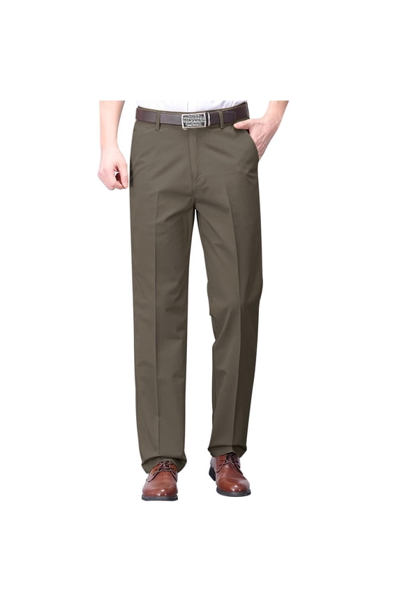 Dress Pants for Men Regular Fit Stretch Chinos Pants Flat Front Straight Business Work Pants Casual Trousers