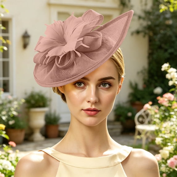 Ynynloco Fascinators for Women Tea Party Headband Hats Cocktail Flower Mesh Feathers Headwear Hair Clip for Wedding Church Kentucky