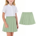 thumbnail image 1 of Ynynloco Girls Casual Mini High Waist Stretchy Flared Pleated Skater School Uniform Skirts, 1 of 7