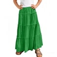 thumbnail image 1 of Ynynloco Girls' Lace Embroidery Eyelet Boho Skirt High Elastic Waisted Flowy Swing Midi Long Skirt, 1 of 7