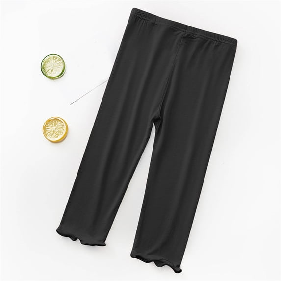 Ynynloco Girls Leggings Pant Loose Straight High Waist Spring Summer Lightweight Dress Pant for Kids 2-9Y
