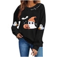 thumbnail image 1 of Ynynloco Halloween Spooky Season Sweatshirt Women: Oversized Ghost Sweatshirts Fall Winter Holiday Party Pullover Top, 1 of 5