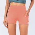 thumbnail image 1 of Ynynloco High Waist Yoga Solid Shorts for Women's Tummy Control Fitness Athletic Workout Running Shorts with Pockets, 1 of 9