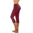 thumbnail image 1 of Ynynloco High Waisted Capri Leggings for Women - Tummy Control Non See Yoga Pants for Workout Running Athletic Women's Leggings, 1 of 8
