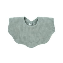 Ynynloco Infant Baby Cotton Bibs Solid Color Soft Absorbent Muslin Drool Baby Bib for Drooling and Teething Boys Girls