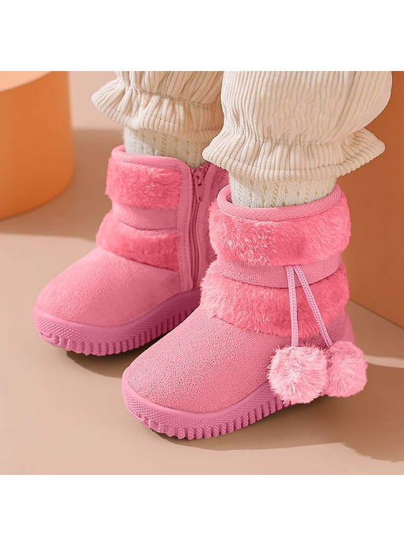 Kids Boys Girls Snow Boots Waterproof Insulated Warm Short Outdoor Winter Boots(Toddler/Little Kid)
