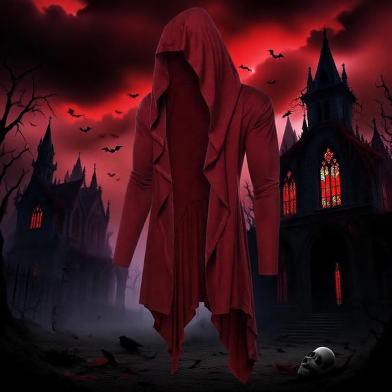 Ynynloco Long Hooded Cardigan Ruffle Shawl Collar Open Front Gothic Cloak Lightweight Drape Cape Overcoat with Pockets