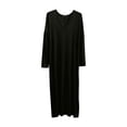 thumbnail image 1 of Ynynloco Long Modal Nightgowns For Women V Neck Plus Size Long Sleeves Night Dress Full Length Fashion Fall Solid Color Sleepwear, 1 of 6