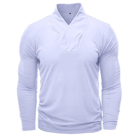 Ynynloco Long Sleeve Shirts for Men Cross V Neck Long Sleeve Solid Color Pullover Tops Cold Weather Workout Athletic Base Layer Top
