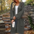thumbnail image 1 of Ynynloco Long Sweaters for Women Cardigan Open Front Long Sleeve Chunky Cable Knit Duster Cardigans Winter Coat with Pockets, 1 of 6