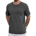thumbnail image 1 of Ynynloco Men's 100%Cotton T-Shirts Oversized Athletic Fit Unisex Short Sleeves Casual Loose Solid Basic Tee Tops, 1 of 5