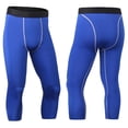 thumbnail image 1 of Ynynloco Men's 3/4 Compression Pants Athletic Base Layer Trousers Spandex Blend Quick Dry Capri Leggings for Men, 1 of 3