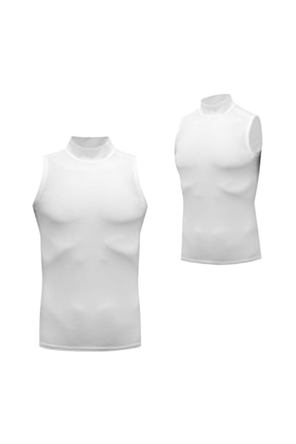 Men's Athletic Compression Shirts Sleeveless Workout Muscle Tank Top Mock Neck Sports Base Layer Running Basketball