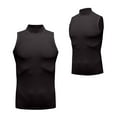 thumbnail image 1 of Ynynloco Men's Athletic Compression Shirts Sleeveless Workout Muscle Tank Top Mock Neck Sports Base Layer Running Basketball, 1 of 7