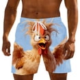 thumbnail image 1 of Ynynloco Men's Cartoon Print Swim Trunks Quick Dry Drawstring Elastic Waist Beach Shorts Bathing Suits, 1 of 5
