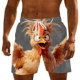 thumbnail image 1 of Ynynloco Men's Cartoon Print Swim Trunks Quick Dry Drawstring Elastic Waist Beach Shorts Bathing Suits, 1 of 5
