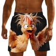 thumbnail image 1 of Ynynloco Men's Cartoon Print Swim Trunks Quick Dry Drawstring Elastic Waist Beach Shorts Bathing Suits, 1 of 5