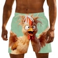 thumbnail image 1 of Ynynloco Men's Cartoon Print Swim Trunks Quick Dry Drawstring Elastic Waist Beach Shorts Bathing Suits, 1 of 5
