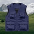 thumbnail image 1 of Ynynloco Men's Casual Breathable Lightweight Outdoor Fishing Work Safari Travel Hunting Photo Cargo Vest Jacket Multi Pockets, 1 of 9