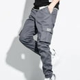 thumbnail image 1 of Ynynloco Men's Casual Cargo Joggers Pants Stretch Elastic Waist Drawstring Sweatpants with Pockets, 1 of 6