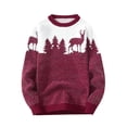 thumbnail image 1 of Ynynloco Men's Christmas Sweater Xmas Reindeer Trees Print Crew Neck Long Sleeve Pullover Tops 2025 Casual Comfy Fall Winter Warm Tops, 1 of 6