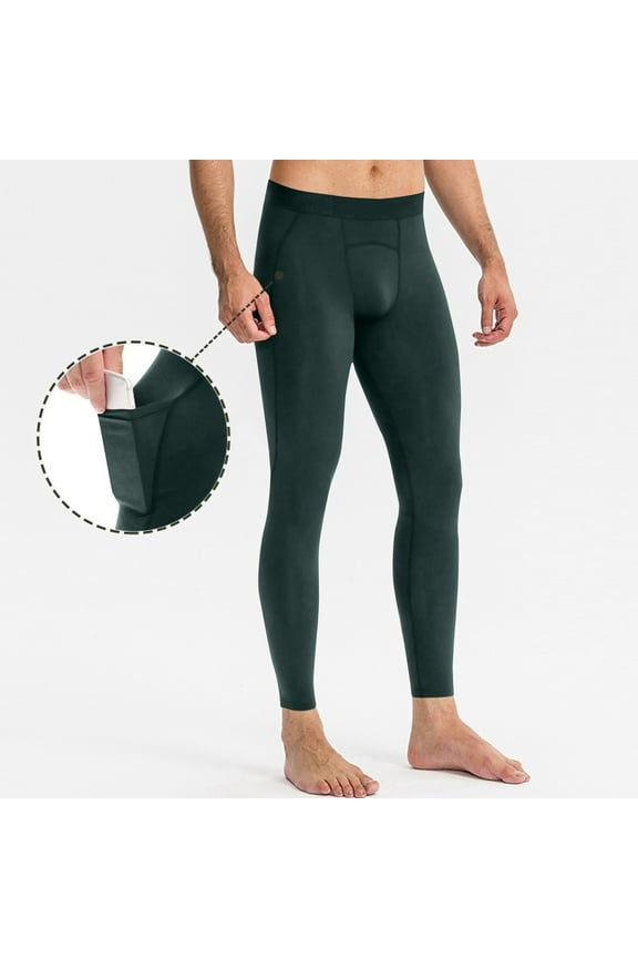 Men’s Compression Pants Cool Dry Workout Leggings Athletic Sports Base Layer Bottoms Running Tight swith Pocket