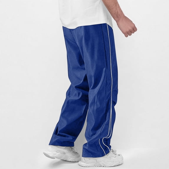 Ynynloco Men's Lightweight Elastic Waist Drawstring Sweatpants Loose Fit Open Bottom Athletic Pants with Pockets