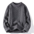thumbnail image 1 of Ynynloco Men's Long-sleeved Pullover Sweater Cable Knit Chunky Sweater Classic Casual Crewneck Sweaters With Ribbing Edge, 1 of 6
