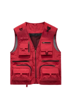 Men's Mesh Breathable Openwork Camouflage Journalist Multi-Pockets Photographer Fishing Vest Waistcoat Jacket Coat
