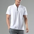 thumbnail image 1 of Ynynloco Men's Short Sleeve Athletic Shirts 1/4 Pullover Zip Stand Collar Sun Protection Rash Guard UPF 50+ Outdoor Running T-Shirts, 1 of 7