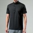 thumbnail image 1 of Ynynloco Men's Short Sleeve Athletic Shirts 1/4 Pullover Zip Stand Collar Sun Protection Rash Guard UPF 50+ Outdoor Running T-Shirts, 1 of 9