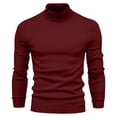 thumbnail image 1 of Ynynloco Men's Solid Color High Neck Pullover Long Sleeved Loose Base Shirt Top Sweater Casual Winter Turtleneck Sweater, 1 of 1