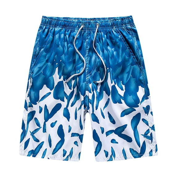 Ynynloco Men's Summer Red Camo Swim Trunks – Quick Dry Beach Board Shorts with Drawstring and Pockets