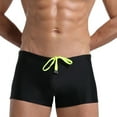 thumbnail image 1 of Ynynloco Men's Swim Trunks Solid Color Quick-Dry Lightweight High-Stretch Drawstring Beach Square Leg Swim Shorts, 1 of 4