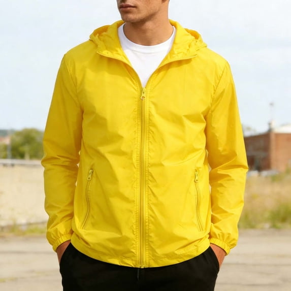 Ynynloco Men's UPF50+ Sun Protection Lighweight Running Jackets Long Sleeve Full Zip Athletic Jackets Hiking Fishing
